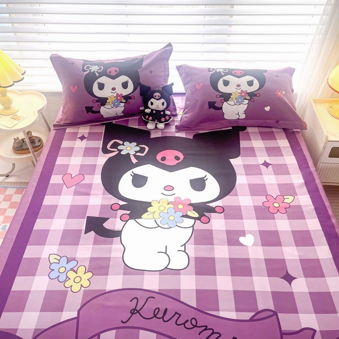 91家纺网 家纺一手货源 找家纺 一电 2026新款卡通床单床笠棕垫床套防尘罩席床垫保护套卡通儿童上下床单床笠-第四批 小花库洛米