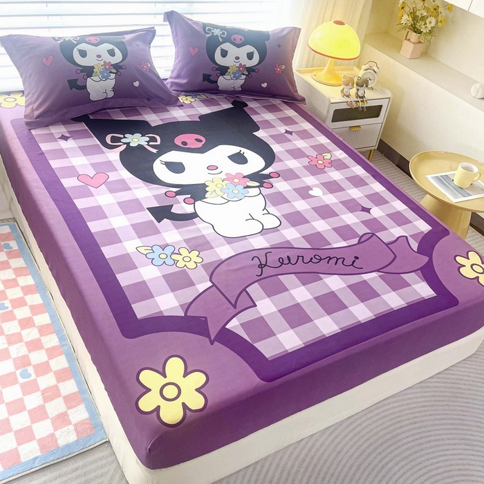 91家纺网 家纺一手货源 找家纺 一电 2026新款卡通床单床笠棕垫床套防尘罩席床垫保护套卡通儿童上下床单床笠-第四批 小花库洛米