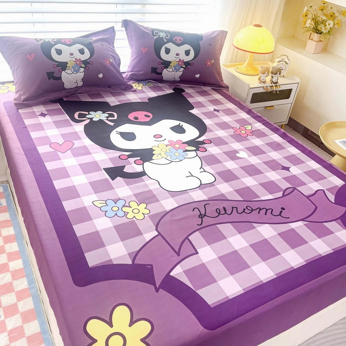 91家纺网 家纺一手货源 找家纺 一电 2026新款卡通床单床笠棕垫床套防尘罩席床垫保护套卡通儿童上下床单床笠-第四批 小花库洛米