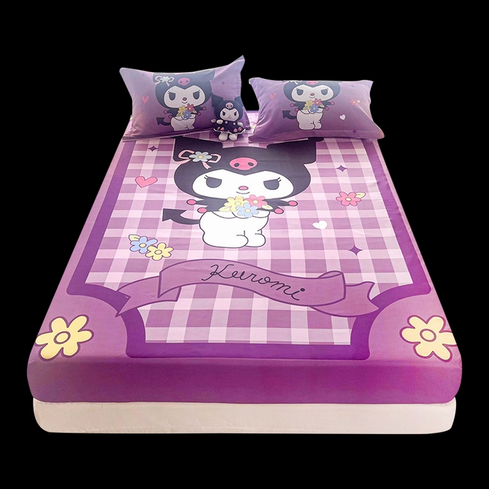 91家纺网 家纺一手货源 找家纺 一电 2026新款卡通床单床笠棕垫床套防尘罩席床垫保护套卡通儿童上下床单床笠-第四批 小花库洛米