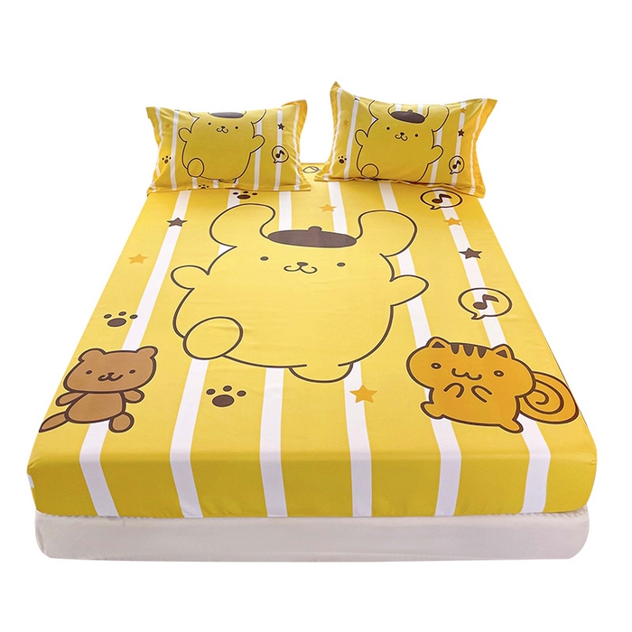 91家纺网 家纺一手货源 找家纺 一电 2026新款卡通床单床笠棕垫床套防尘罩席床垫保护套卡通儿童上下床单床笠-第四批 小猫布丁