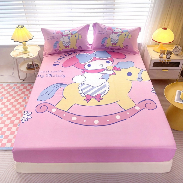 91家纺网 家纺一手货源 找家纺 一电 2026新款卡通床单床笠棕垫床套防尘罩席床垫保护套卡通儿童上下床单床笠-第四批 小木马