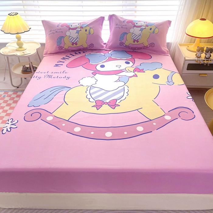 91家纺网 家纺一手货源 找家纺 一电 2026新款卡通床单床笠棕垫床套防尘罩席床垫保护套卡通儿童上下床单床笠-第四批 小木马