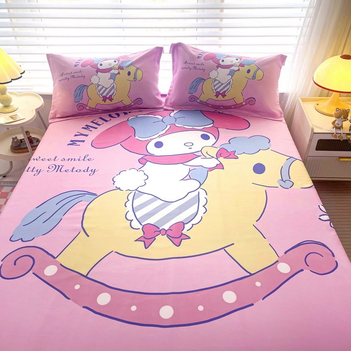 91家纺网 家纺一手货源 找家纺 一电 2026新款卡通床单床笠棕垫床套防尘罩席床垫保护套卡通儿童上下床单床笠-第四批 小木马