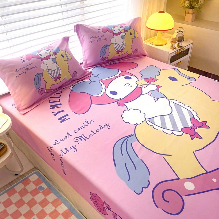 91家纺网 家纺一手货源 找家纺 一电 2026新款卡通床单床笠棕垫床套防尘罩席床垫保护套卡通儿童上下床单床笠-第四批 小木马