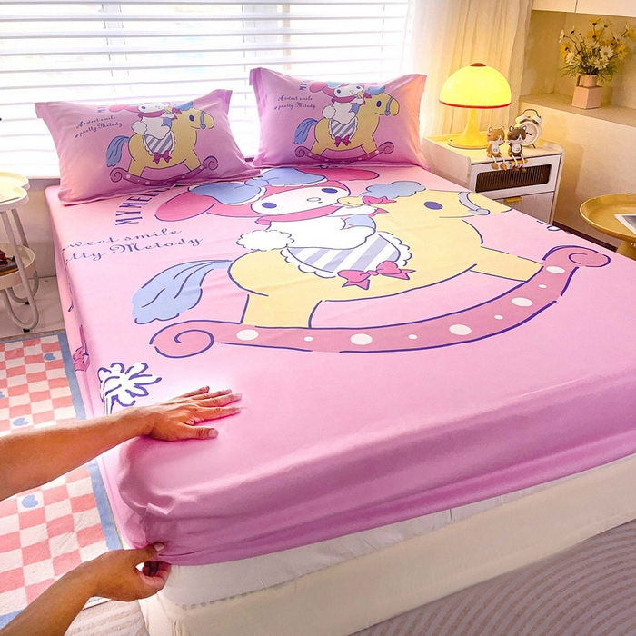 91家纺网 家纺一手货源 找家纺 一电 2026新款卡通床单床笠棕垫床套防尘罩席床垫保护套卡通儿童上下床单床笠-第四批 小木马