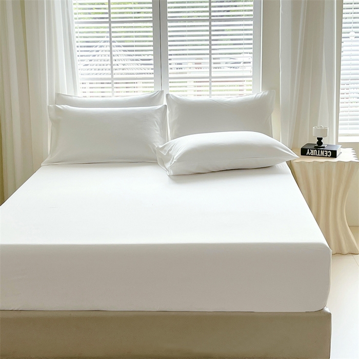 91家纺网 家纺一手货源 找家纺 伊赛家纺 2026新款竹纤维单品床笠系列 白色