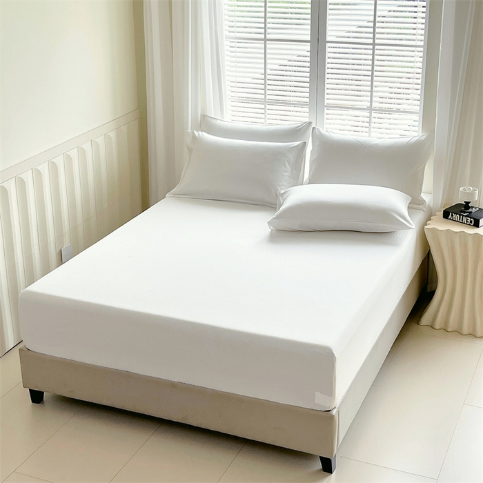 91家纺网 家纺一手货源 找家纺 伊赛家纺 2026新款竹纤维单品床笠系列 白色