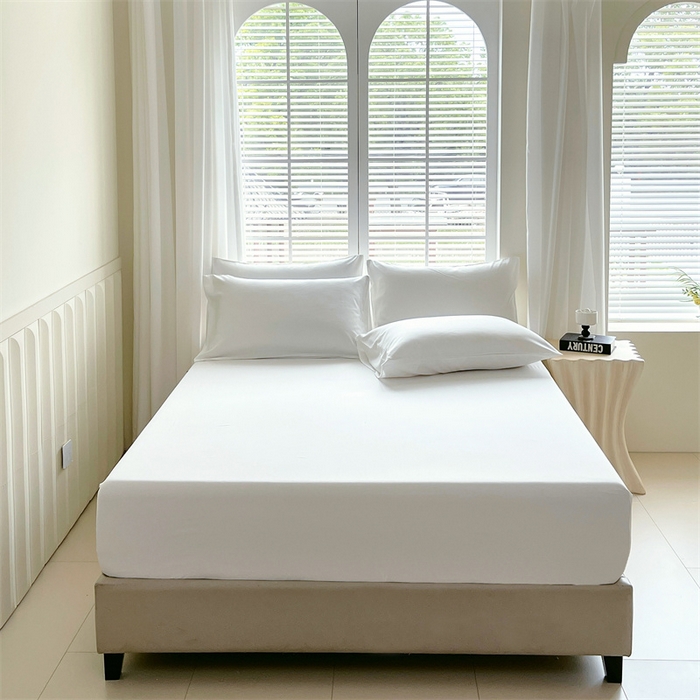 91家纺网 家纺一手货源 找家纺 伊赛家纺 2026新款竹纤维单品床笠系列 白色