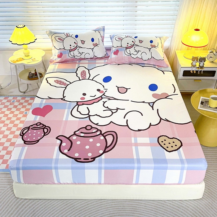 91家纺网 家纺一手货源 找家纺 一电 2026新款卡通床单床笠棕垫床套防尘罩席床垫保护套卡通儿童上下床单床笠-第四批 小兔玉桂狗