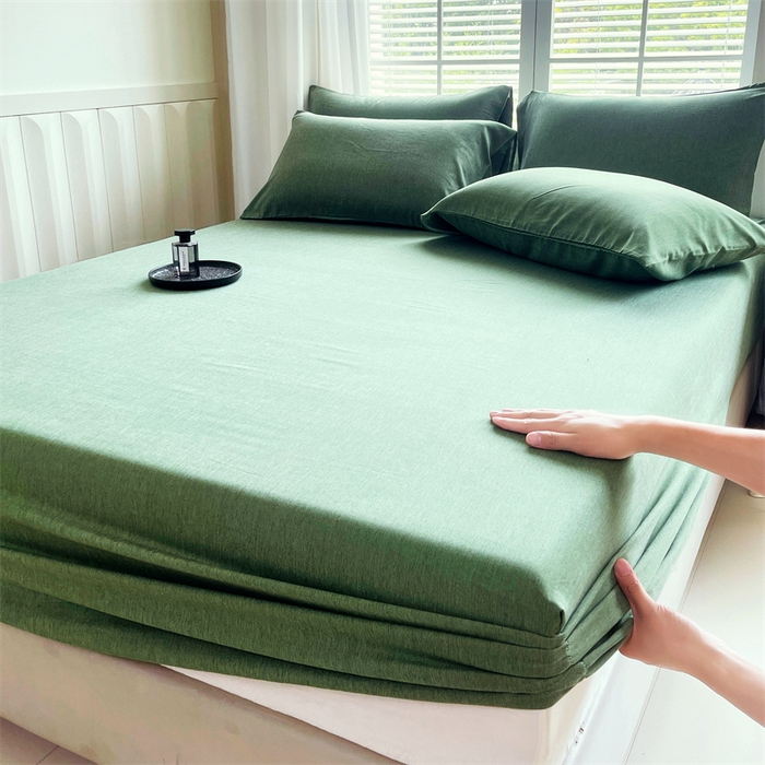91家纺网 家纺一手货源 找家纺 伊赛家纺 2026新款竹纤维单品床笠系列 绿色