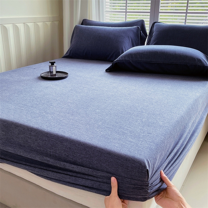 91家纺网 家纺一手货源 找家纺 伊赛家纺 2026新款竹纤维单品床笠系列 曙光蓝