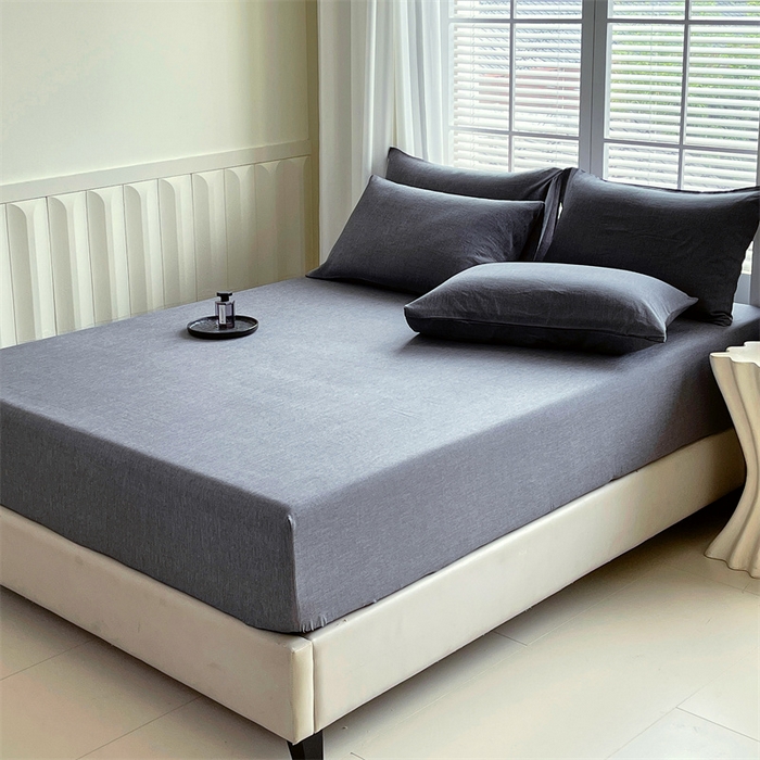 91家纺网 家纺一手货源 找家纺 伊赛家纺 2026新款竹纤维单品床笠系列 浅灰