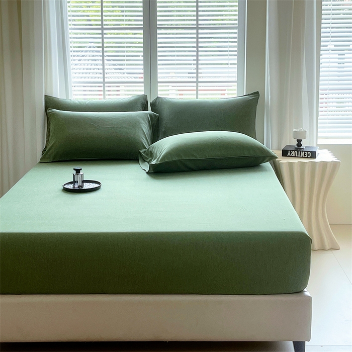 91家纺网 家纺一手货源 找家纺 伊赛家纺 2026新款竹纤维单品床笠系列 绿色