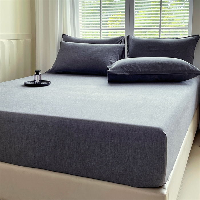 91家纺网 家纺一手货源 找家纺 伊赛家纺 2026新款竹纤维单品床笠系列 浅灰