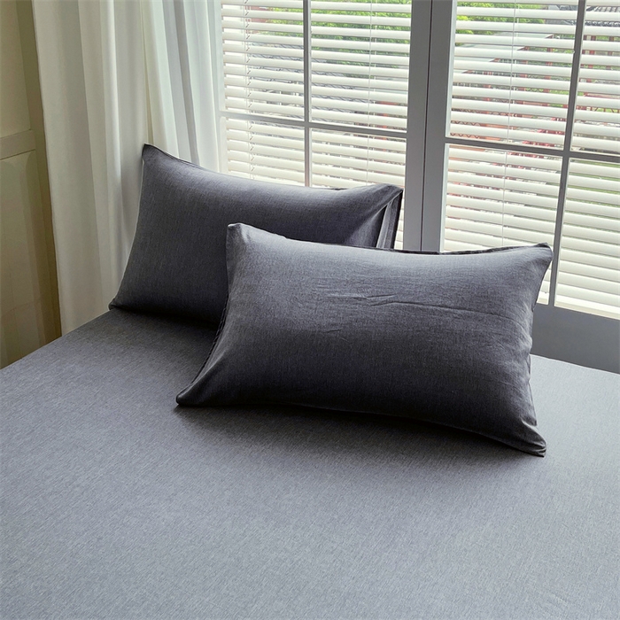 91家纺网 家纺一手货源 找家纺 伊赛家纺 2026新款竹纤维单品床笠系列 浅灰