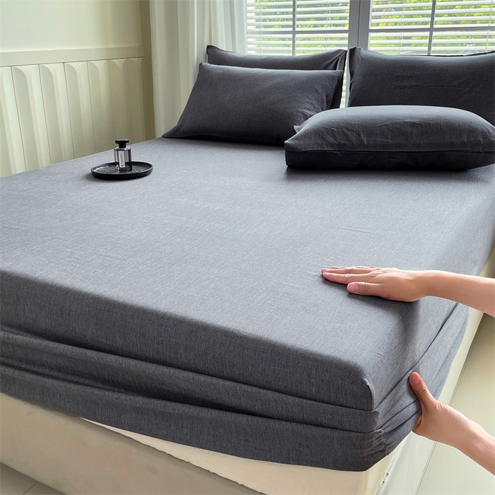 91家纺网 家纺一手货源 找家纺 伊赛家纺 2026新款竹纤维单品床笠系列 浅灰