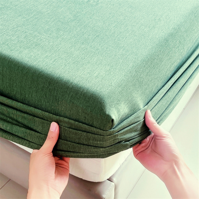 91家纺网 家纺一手货源 找家纺 伊赛家纺 2026新款竹纤维单品床笠系列 绿色