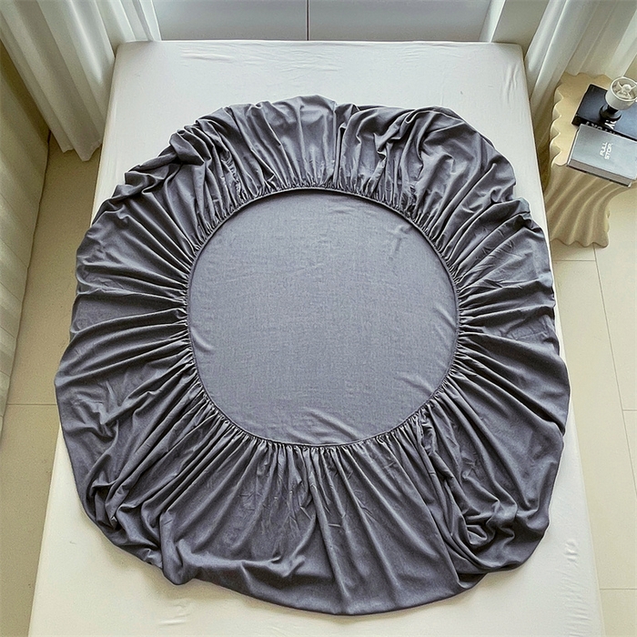 91家纺网 家纺一手货源 找家纺 伊赛家纺 2026新款竹纤维单品床笠系列 浅灰