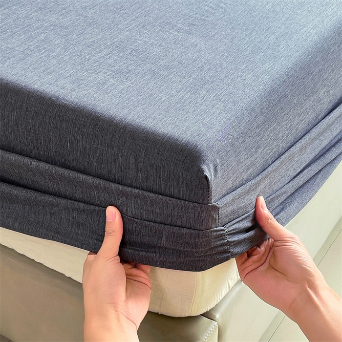 91家纺网 家纺一手货源 找家纺 伊赛家纺 2026新款竹纤维单品床笠系列 浅灰