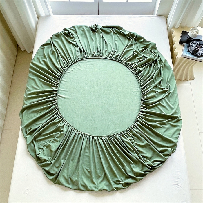 91家纺网 家纺一手货源 找家纺 伊赛家纺 2026新款竹纤维单品床笠系列 绿色