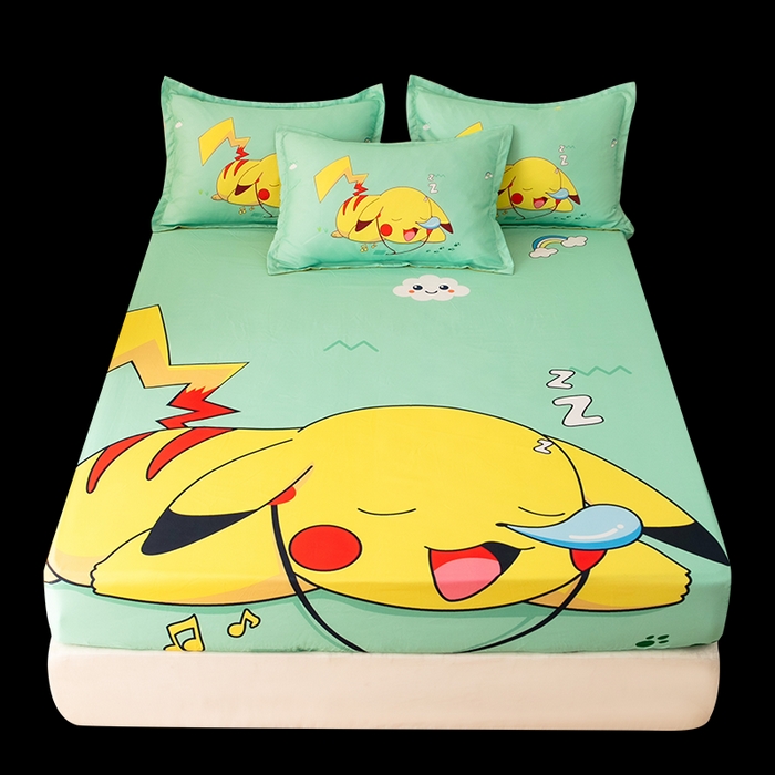 91家纺网 家纺一手货源 找家纺 一电 2026新款卡通床单床笠棕垫床套防尘罩席床垫保护套卡通儿童上下铺床单床笠-第五批 呼呼皮卡丘