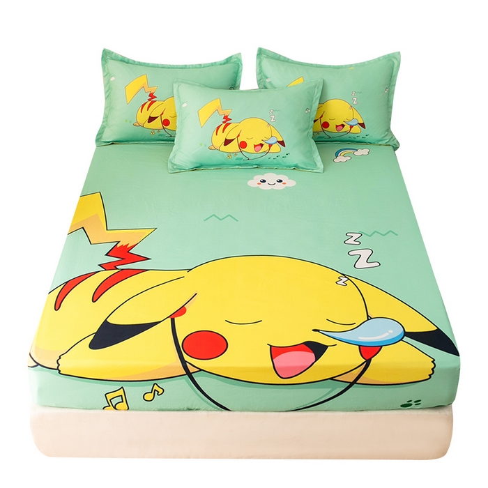 91家纺网 家纺一手货源 找家纺 一电 2026新款卡通床单床笠棕垫床套防尘罩席床垫保护套卡通儿童上下铺床单床笠-第五批 呼呼皮卡丘