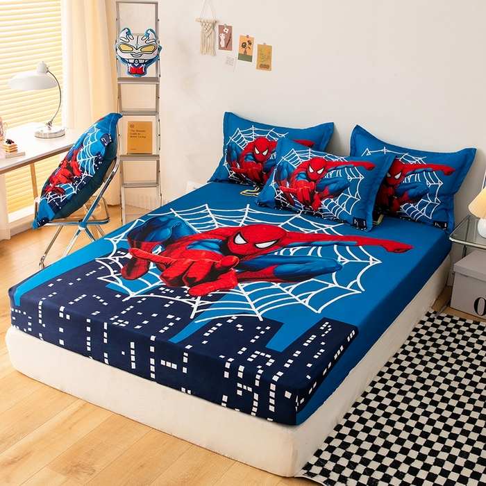 91家纺网 家纺一手货源 找家纺 一电 2026新款卡通床单床笠棕垫床套防尘罩席床垫保护套卡通儿童上下床单床笠-第四批 蜘蛛侠