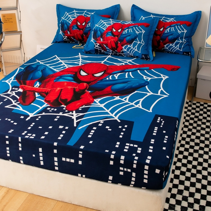 91家纺网 家纺一手货源 找家纺 一电 2026新款卡通床单床笠棕垫床套防尘罩席床垫保护套卡通儿童上下床单床笠-第四批 蜘蛛侠