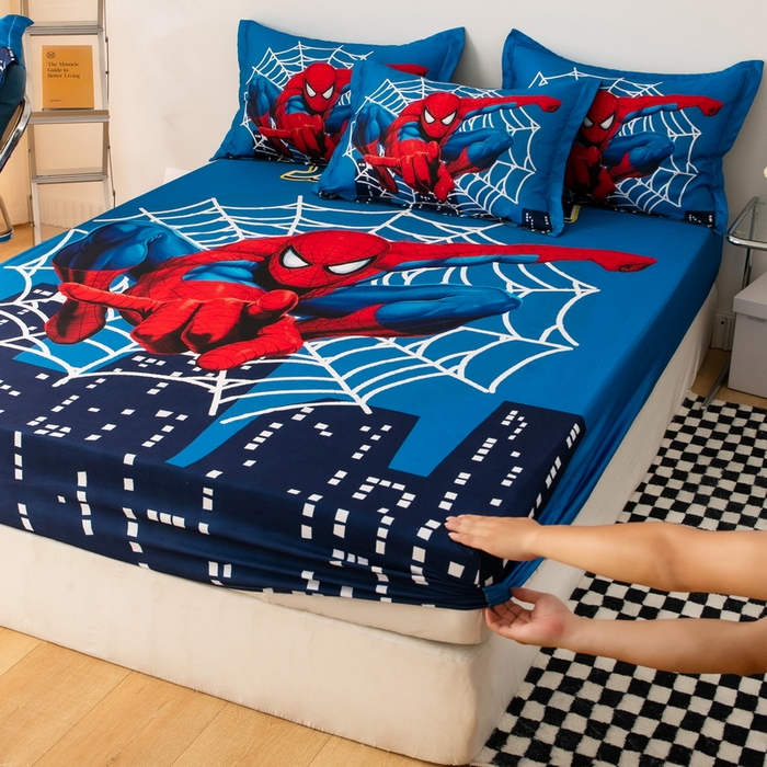 91家纺网 家纺一手货源 找家纺 一电 2026新款卡通床单床笠棕垫床套防尘罩席床垫保护套卡通儿童上下床单床笠-第四批 蜘蛛侠