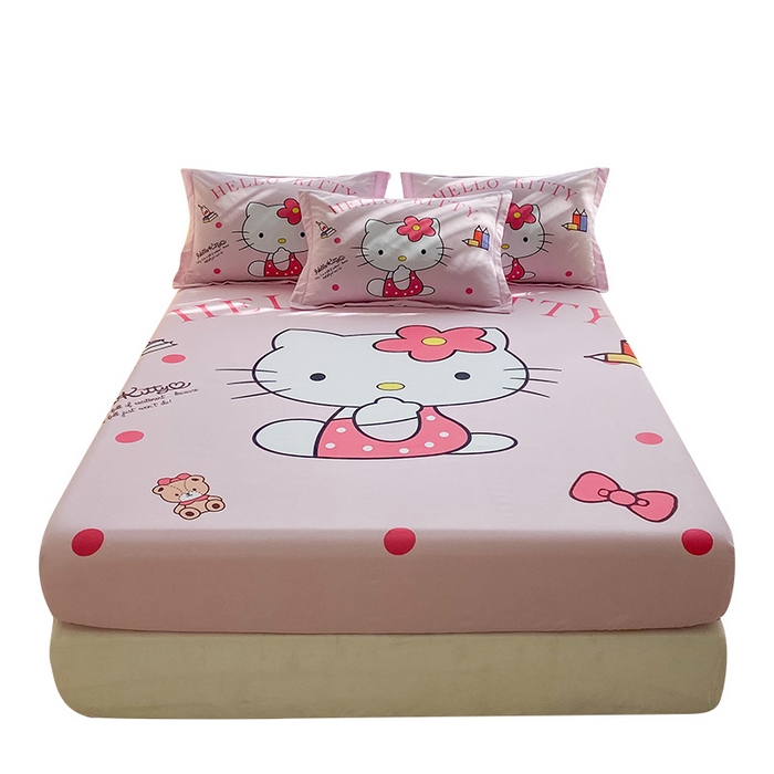 91家纺网 家纺一手货源 找家纺 一电 2026新款卡通床单床笠棕垫床套防尘罩席床垫保护套卡通儿童上下铺床单床笠-第五批 萌萌KT