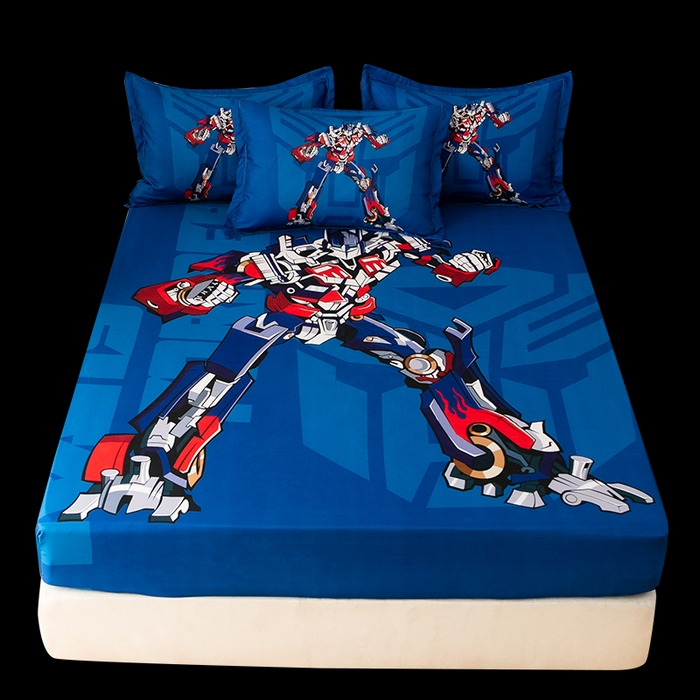 91家纺网 家纺一手货源 找家纺 一电 2026新款卡通床单床笠棕垫床套防尘罩席床垫保护套卡通儿童上下铺床单床笠-第五批 擎天柱