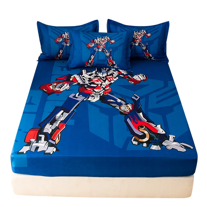 91家纺网 家纺一手货源 找家纺 一电 2026新款卡通床单床笠棕垫床套防尘罩席床垫保护套卡通儿童上下铺床单床笠-第五批 擎天柱