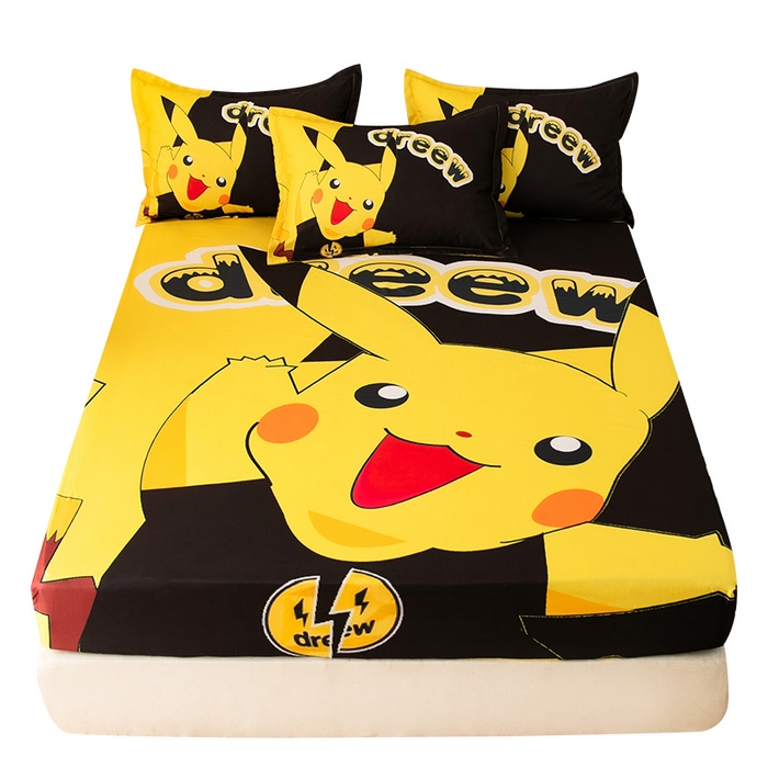 91家纺网 家纺一手货源 找家纺 一电 2026新款卡通床单床笠棕垫床套防尘罩席床垫保护套卡通儿童上下铺床单床笠-第五批 闪电皮卡丘
