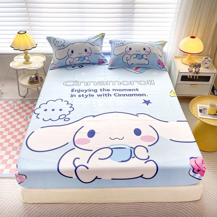 91家纺网 家纺一手货源 找家纺 一电 2026新款卡通床单床笠棕垫床套防尘罩席床垫保护套卡通儿童上下铺床单床笠-第五批 休息玉桂狗