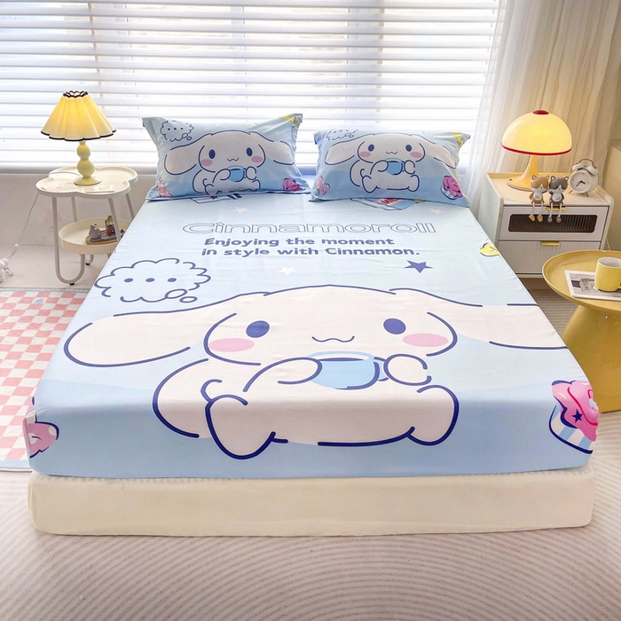 91家纺网 家纺一手货源 找家纺 一电 2026新款卡通床单床笠棕垫床套防尘罩席床垫保护套卡通儿童上下铺床单床笠-第五批 休息玉桂狗