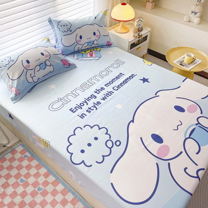 91家纺网 家纺一手货源 找家纺 一电 2026新款卡通床单床笠棕垫床套防尘罩席床垫保护套卡通儿童上下铺床单床笠-第五批 休息玉桂狗