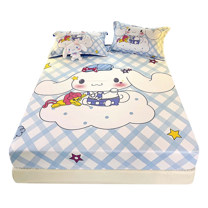 91家纺网 家纺一手货源 找家纺 一电 2026新款卡通床单床笠棕垫床套防尘罩席床垫保护套卡通儿童上下铺床单床笠-第五批 云朵玉桂狗