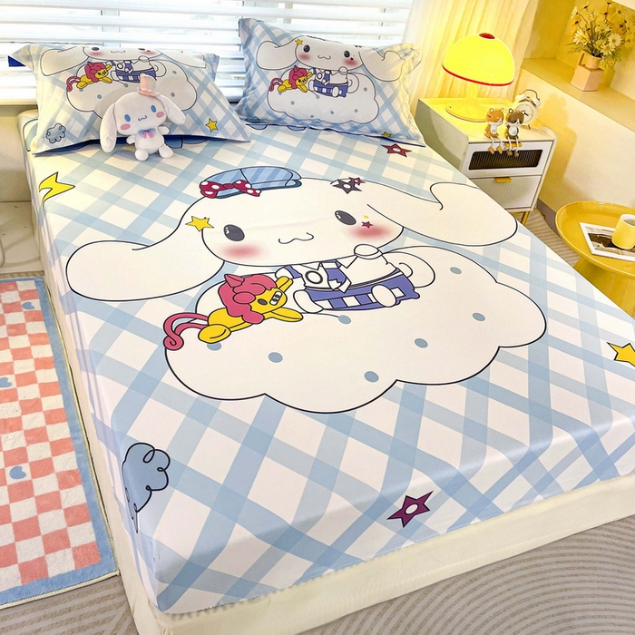 91家纺网 家纺一手货源 找家纺 一电 2026新款卡通床单床笠棕垫床套防尘罩席床垫保护套卡通儿童上下铺床单床笠-第五批 云朵玉桂狗