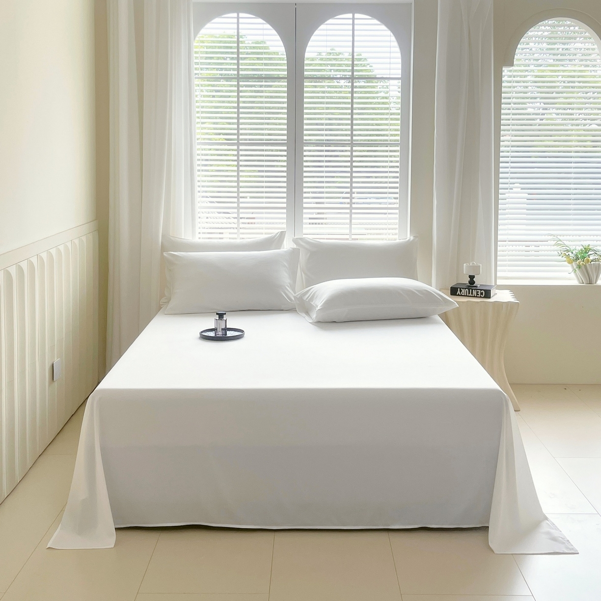 伊赛家纺 2026新款竹纤维单品床单系列 白色