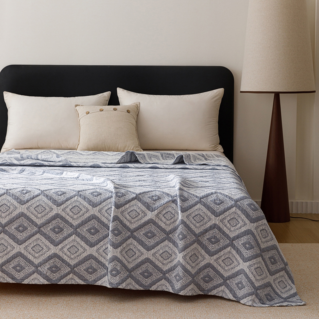 91家纺网 家纺一手货源 找家纺 （总）悦然毛巾被 2026新款全棉外贸条纹格子纱布盖毯