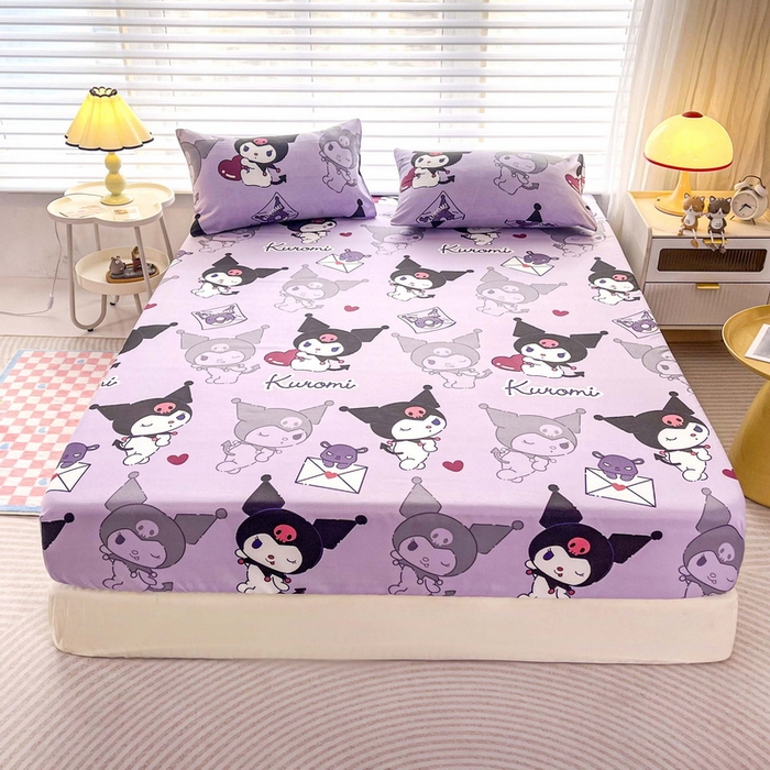 91家纺网 家纺一手货源 找家纺 一电 2026新款跨境电商外贸四季卡通床笠单件床罩床垫套防滑套宿舍儿童床单定制-第七批 爱心库洛米