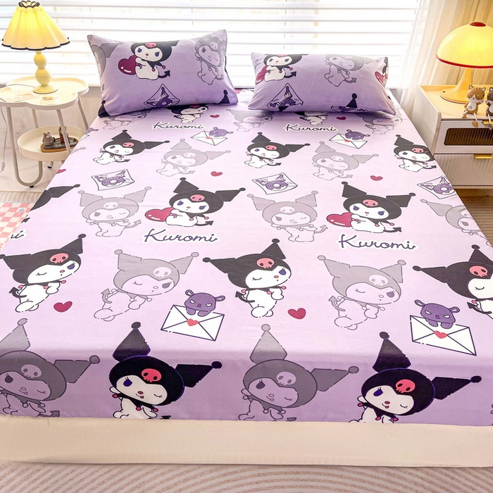 91家纺网 家纺一手货源 找家纺 一电 2026新款跨境电商外贸四季卡通床笠单件床罩床垫套防滑套宿舍儿童床单定制-第七批 爱心库洛米