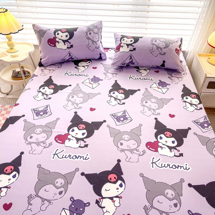 91家纺网 家纺一手货源 找家纺 一电 2026新款跨境电商外贸四季卡通床笠单件床罩床垫套防滑套宿舍儿童床单定制-第七批 爱心库洛米