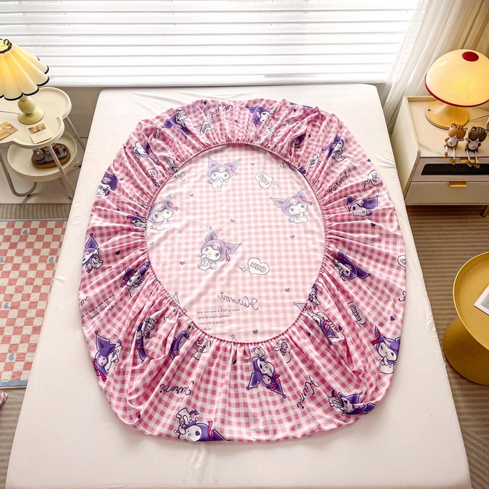 91家纺网 家纺一手货源 找家纺 一电 2026新款跨境电商外贸四季卡通床笠单件床罩床垫套防滑套宿舍儿童床单定制-第七批 欢乐库洛米