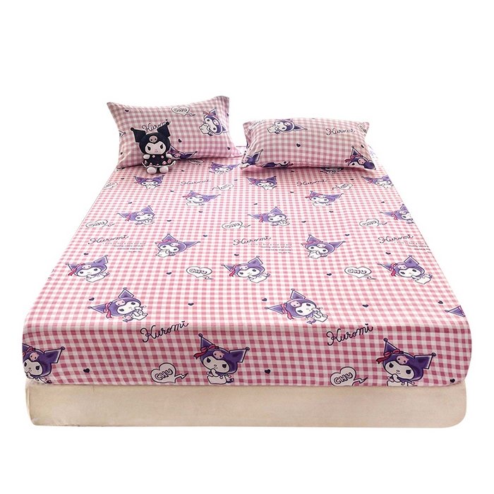 91家纺网 家纺一手货源 找家纺 一电 2026新款跨境电商外贸四季卡通床笠单件床罩床垫套防滑套宿舍儿童床单定制-第七批 欢乐库洛米