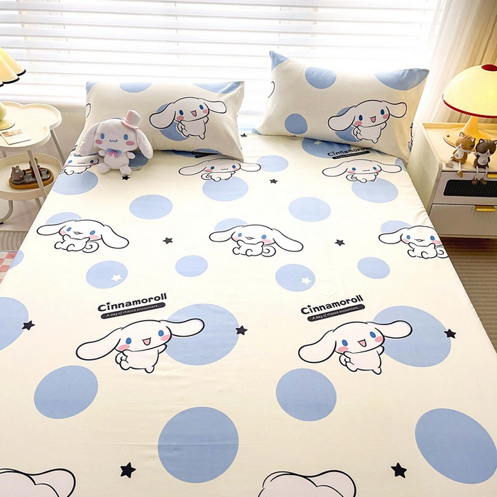 91家纺网 家纺一手货源 找家纺 一电 2026新款跨境电商外贸四季卡通床笠单件床罩床垫套防滑套宿舍儿童床单定制-第七批 圈圈玉桂狗