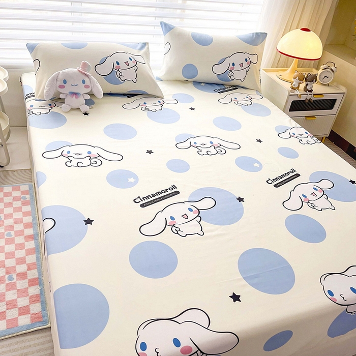 91家纺网 家纺一手货源 找家纺 一电 2026新款跨境电商外贸四季卡通床笠单件床罩床垫套防滑套宿舍儿童床单定制-第七批 圈圈玉桂狗