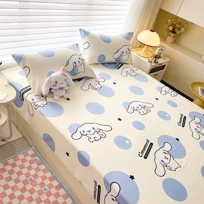 91家纺网 家纺一手货源 找家纺 一电 2026新款跨境电商外贸四季卡通床笠单件床罩床垫套防滑套宿舍儿童床单定制-第七批 圈圈玉桂狗