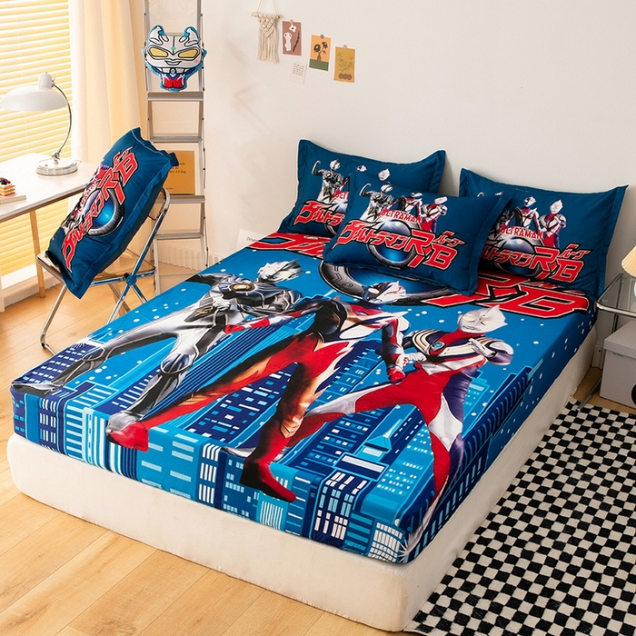 91家纺网 家纺一手货源 找家纺 一电 2026新款卡通床单床笠棕垫床套防尘罩席床垫保护套卡通儿童上下床床单床笠-第六批 奥特归来